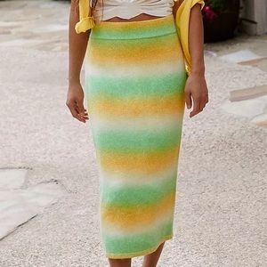 Anthropologie Ombre Knit Midi Skirt